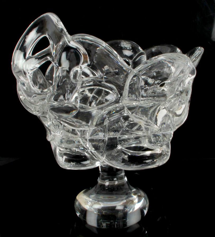 James Miles Holmegaard Per Lutken Pierced Footed Blown Glass Vase