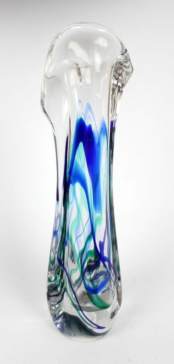 James Miles: Max Verboeket Maastricht Art Glass Vase, circa 1950s, £135