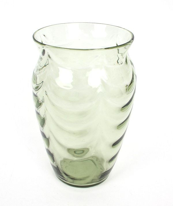 James Miles Whitefriars Art Deco Sea Green Swags Glass Vase £135 0791